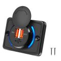Dual USB QC 3.0 Car Charger Socket 12v 24v Power Outlet For Car Boat Vehicle Bus RV ATVW Phone Charger Adapter Panel. 