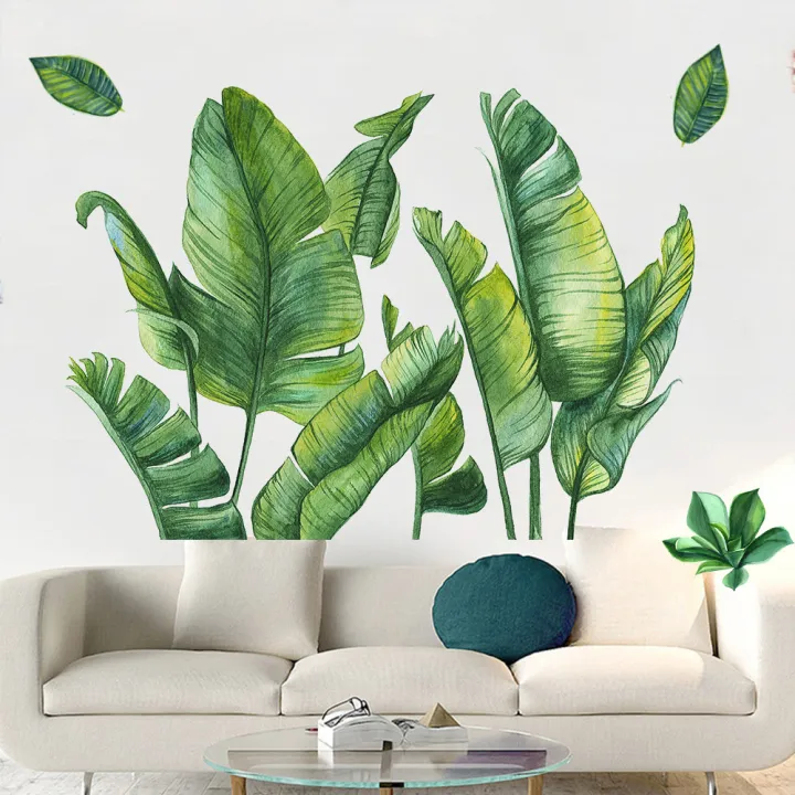 Surface%20Waterproof%20Background%20Home%20PVC%20Nursery%20Strong%20Stickiness%20Stickers%20Mural%20Art%20Home%20Decor%20Green%20Leaves%20Plant%20-%20Image%204