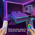 Auoyo LED Strip Lights RGB LED Lights String Lighting Flexible Strip Light APP Music Control Lamp Outdoor IP65 Waterproof Indoor Hotel TV Background Christmas Home Party Birthday Decoration 2M/5M. 