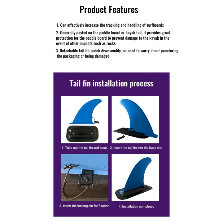 KOKKO%209inch%20Surf%20&%20SUP%20Single%20Fin%20Detachable%20Center%20Fin%20Replacement%20Quick%20Release%20Paddle%20Board%20Fin%20For%20Longboard,%20Surfboard%20And%20Paddleboard%20-%20Image%202