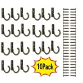 10Pack  Wall Mounted Hook  / Metal Hook Single Hook /Antique Style Metal Bronze Hook /Wood Board Mounted Robe Hooks with Screws:Bronze,10 Pack. 