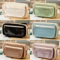 School Supplies Large Capacity Pencil Case Solid Color Pencil Pouch Stationery Pen Case Multi Layer Makeup Bag Pen Storage Bag Girls. 