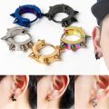 earings for men hikaw for boys earings for men 2 Pcs Men Rivet Geometric Spike Stainless Steel Fashion Stud Earring Hoop Earrings Accessories Jewelry. 
