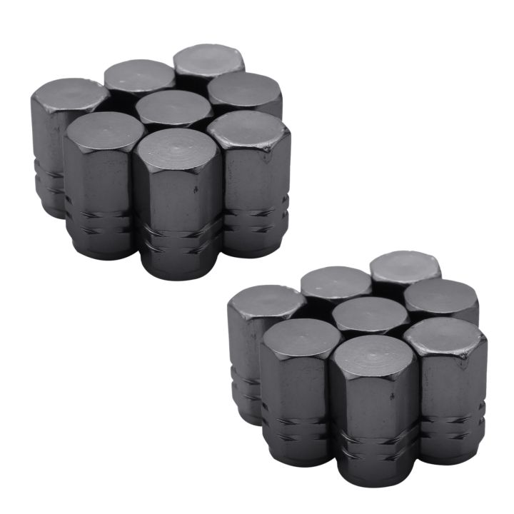 16 Pieces Tire Stem Valve Caps Wheel Valve Covers Car Dustproof Tire Cap, Hexagon Shape Titanium Gray