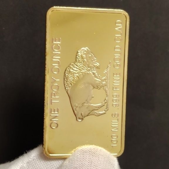 Gold bar commemorating the American buffalo commemorative coin 999 ...