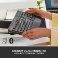 Logitech Signature K650 Comfort Full-Size Wireless Keyboard with Wrist Rest, BLE Bluetooth or Logi Bolt USB Receiver, Deep-Cushioned Keys, Numpad, Compatible with Most OS/PC/Window/Mac. 