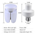 LED Fan Light Bulb E27 220V 28W Smart Remote Control Lighting Lamp Timing Function For Living Room Bedroom Garage. 