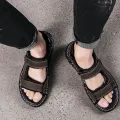 IELGY Men's Fashion Casual Open Toe Breathable Beach Velcro Sandals. 