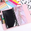 A6 Braided Grain Leather Money Budget Planner Binder Envelopes Cash Notebook Cover for Budgeting Money Organizer for Budget Bind. 
