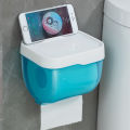 Wall Mount Tissue Holder Bathroom Waterproof Tissue Box Self-adhesive Punch-Free Multifunctional Storage Rack Bathroom Supplies. 