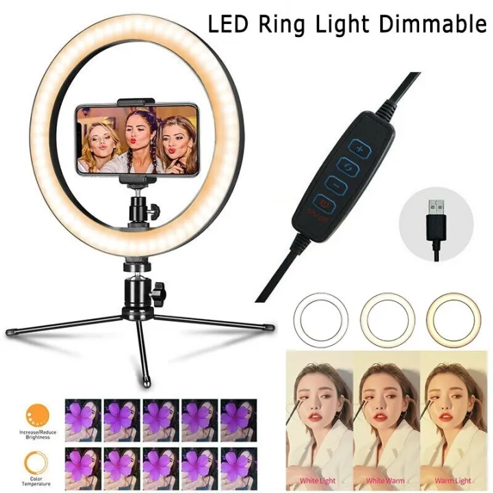 10%20inch%20selfie%20Ring%20Light%20With%207ft%20Stand%20Tripod%20For%20YouTube,%20Online%20Classes,%20TikTok%20&%20Photography%20-%20Image%204