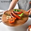 Large Cutting Board Multipurpose Wooden Pizza Pan with Long Handle Round Cutting Board for Vegetables Cake Bread Steak Kitchen Serving Tray Platter Wood Cutting Board. 