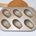 2 Pack Madeleine Mold Cake Pan, Non-Stick Heavy Duty Shell Madeline Bakeware for Oven Baking (Gold). 