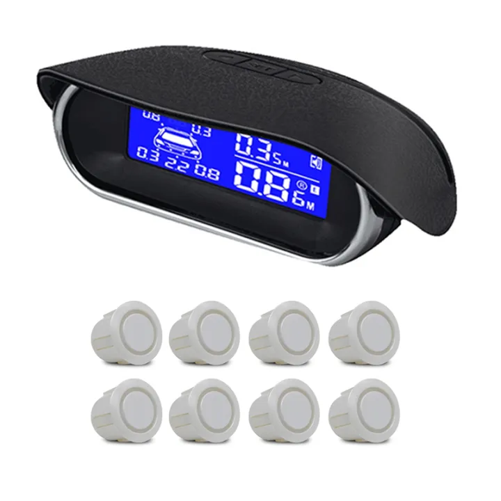 Car Parking System with 8 Reverse Sensors Buzzer Warning Distance ...