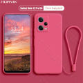 NORVIK for Xiaomi Redmi Note 12 Pro 5G Phone Case Lens Protection Casing Solid Straight Edge Liquid Silicone Soft TPU Back Cover with Lanyard. 