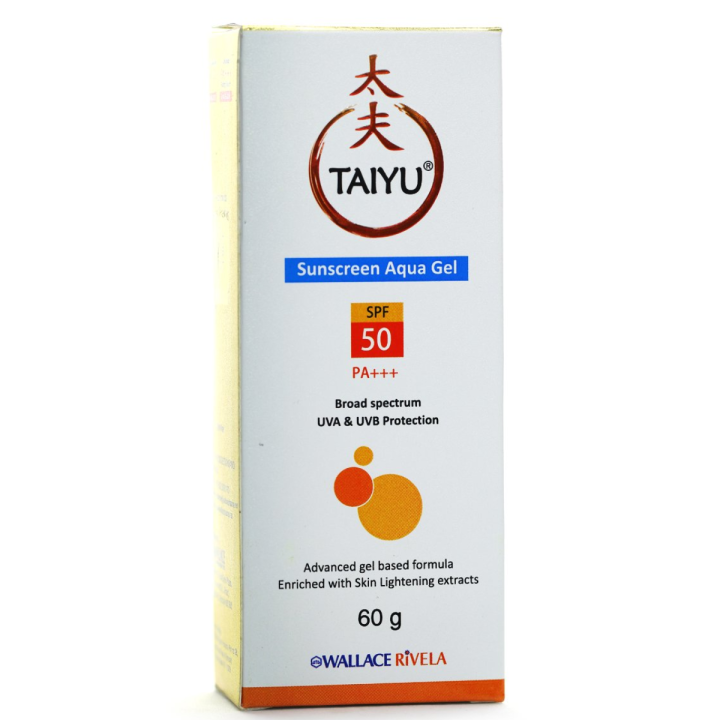 Taiyu Sunscreen Aqua Gel, SPF 50, UVA/UVB Protection, For All Skin Types, 60g