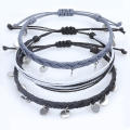 Bohemian Bracelet Fashion Accessory 3pcs Set Adjustable Wax Thread Bracelet Surf Style Sequin Detail Braided Anklet for Beachwear Surfing Accessory Teen Girls Jewelry Gift Vacation Fashion. 