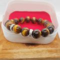 Tiger Eye Stone Bracelet Natural Breads 8. 