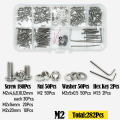 A2 304 Stainless Steel Screw Hex Socket Screw Nut Washer M2 M3 M4 M5 M6 Hexagon Metric Thread Machine Allen Bolt Assortment Kit. 