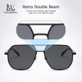 LouisWill Sunglasses Large Frame Double Beam Sunglasses TAC Polarized Sunglasses Unisex Fashion Sunglasses Driving Glasses Sunglasses Fashion Personality Sunglasses UV400 Protection Clean Vision for Men Women. 