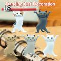 Cat Shape Toy Mini Funny Cartoon Cat Statue Ornament Adorable Dancing Cat Figure Decoration Southeast Asian Buyers' Favorite. 