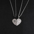 Couples Jewelry Heart Necklaces Couple Necklace Stainless Steel Engraved Nicle. 