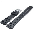 For Casio PU Watchband 18mm 20mm 22mm Men Black Sports Diving Watch Strap Silver Stainless Steel Buckle. 
