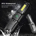Vocoal Powerful Flashlight Bright L-ed Outdoor Focusing Torchlight Portable Home E-mergency Lamp Built-in B-attery USB R-echargeable Torchlight Zoom-able focus Light T6 Penlight Waterproof Torch Light. 
