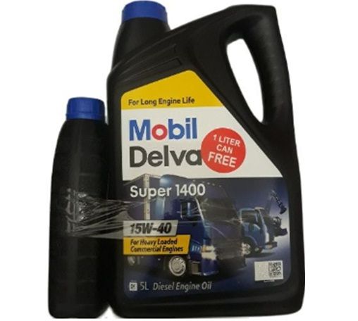 Mobil Delvac Super 1400 15W-40 for Heavy Loaded Commercial Engines 5L + 1L FREE