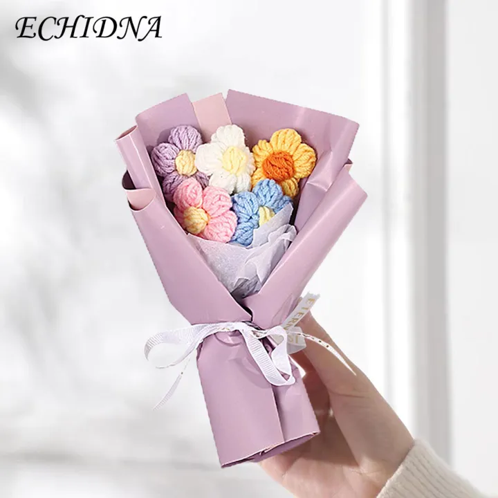 ECHIDNA%20Crochet%20Flower%20Bouquet%20Vibrant%20Color%20Colorful%20Hand%20Woven%20Flower%20Bouquet%20Valentine's%20Day%20Gift%20-%20Image%205