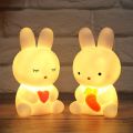 Love Carrot Ornament Battery Powered Silicone Bunny Bedroom Home Decor Atmosphere Breastfeeding  Light Table Light Nightlight Rabbit Desk Lamp. 