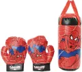 Kids Spiderman Punching Bag With Gloves. 