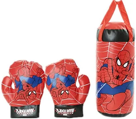 Kids Spiderman Punching Bag With Gloves