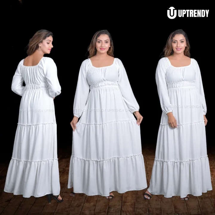 White%20frock%20%7C%20Dresses%20for%20women%20%7C%20Dress%20design%20from%20UpTrendy%20-%20Image%206