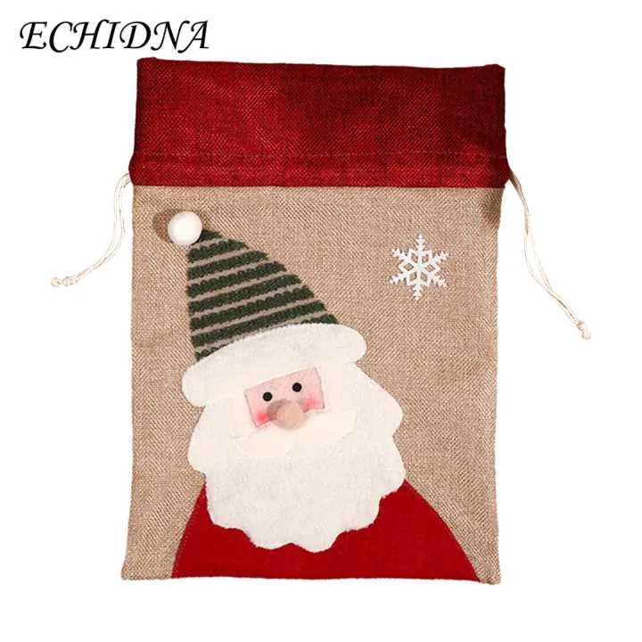 Soft%20Fabric%20Gift%20Bag%20Christmas%20Gift%20Bag%20Festive%20Drawstring%20Candy%20Wrapping%20Bags%20with%20Snowman/elk/santa%20Claus%20Pattern%20High-quality%20Fabric%20Perfect%20Christmas%20Pendant%20Firm%20Embroidery%20Gift%20Bag%20-%20Image%203