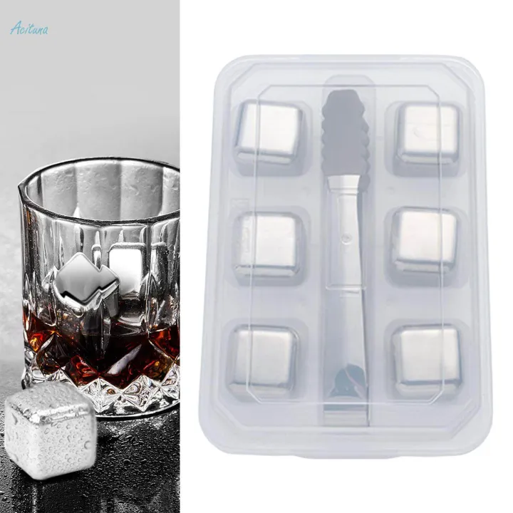 Stainless%20Steel%20Ice%20Cubes%20Cooling%20Cube%20Reusable%20with%20Tongs%20and%20Cube%20Tray%20Whisky%20Ice%20Cubes%20Chilling%20Stones%20for%20Home%20Wedding%202.5cm%20-%20Image%203