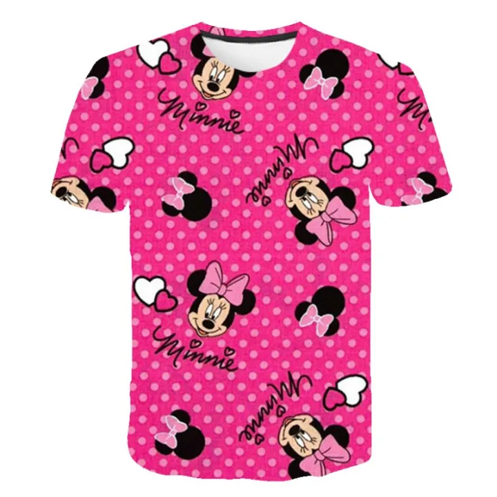 Girl's%20Clothing%20Summer%202023%20Mickey%20Minnie%20Mouse%20Disney%20Short%20Sleeve%20T-shirts%20for%20Girls%20Funny%20Fashion%20Streetwear%20Shirt%20-%20Image%202