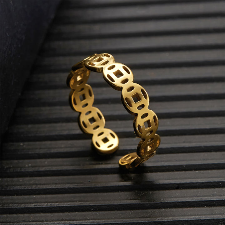 Lucky Charm Opening Adjustable Rings Money Catcher Coin Finger Ring Feng Shui Rings For Women Girls Jewelry Jessica