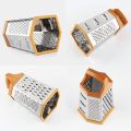 6-Sided Stainless Steel Multipurpose Grater and Slicer Wood Finish. 
