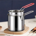 Stainless Steel Deep Frying Pot with Strainer Chicken Fried Pans Kitchen Cooking Tool. 