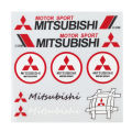 【Miga Plaza】RALLIART Logo Sticker PU 3D Car Side Rear Emblem Badge Sticker Decal for Mitsubishi Whole SET. 