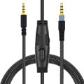 Braided Replacement Cable Extension Cord With Volume Control Mic Mute For Kingston HyperX Cloud Alpha Mix Gaming Headsets. 