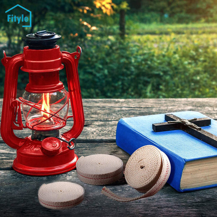 【BestGO】Fityle 3Rolls 2M Flat Cotton Oil Lamp Lantern Wick For Kerosene Burner Lighting