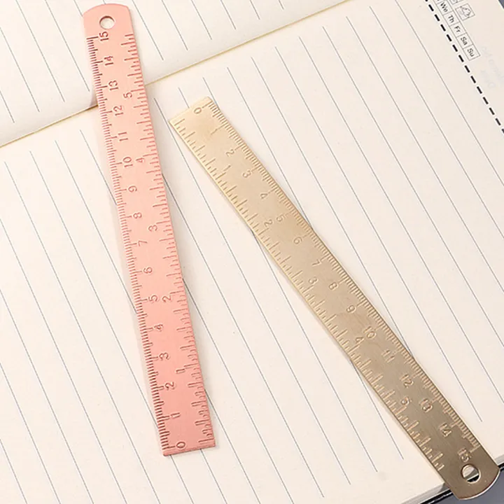 Design School Ruler Creative Bookmark Students Metal for School Office Straight Ruler ...