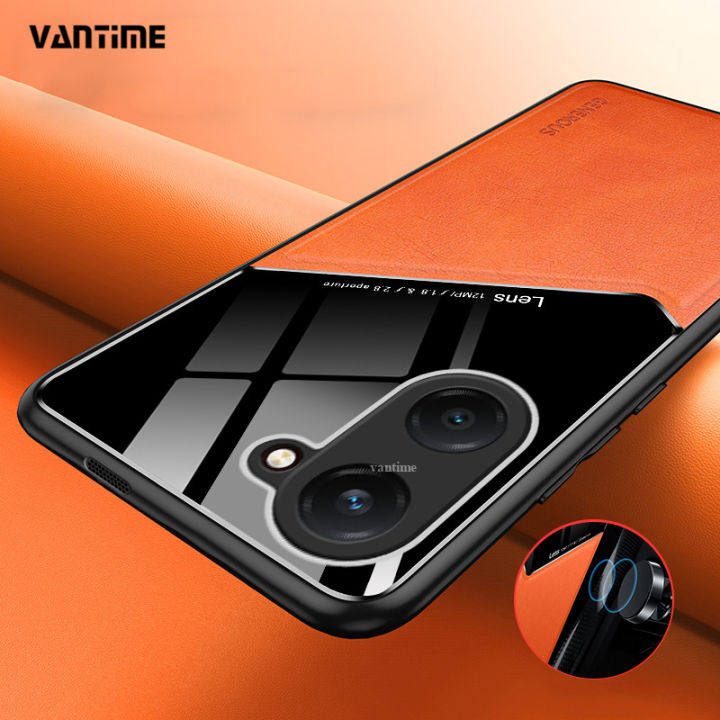 Vantime for vivo Y03 / Y03t 4G Case Slim Magnetic Attraction Hard PU Leather Back Cover