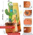 Kids Dancing Talking Cactus Toys for Baby Boys and Girls, Talking Sunny Cactus Toy Electronic Plush Toy Singing, Record & Repeating What You Say With English Songs and LED Lighting for Home Decor. 