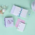 Creative Cute Transparent 3 ring Mini Loose-leaf Hand Book Student Portable Notebook ring binder Kawaii School Supplies. 