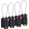 1 s Luggage Combination Lock Portable TSA Approved Security Cable Luggage Lock 3-Digit Combination Password Lock Padlock. 