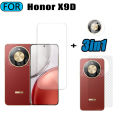 Honor X9D Tempered Glass 3 in 1 Screen Protector for Honor X 9D Tempered Glass with Camera Lens Glass Protector. 
