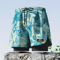 2 Layer Men Swimming Pants Men Flat Pentangle Swimsuit Professional Beach Adult Swimming Gear. 